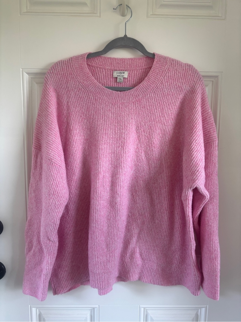 J. Crew Pink Ribbed Crewneck Sweater